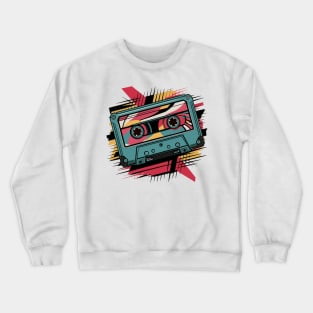 vibrant 80's cassette tape Crewneck Sweatshirt